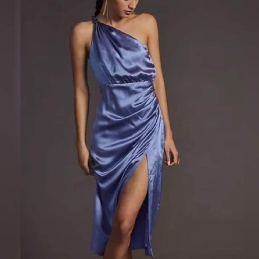 NWT Anthropologie silk one shoulder dress size 8